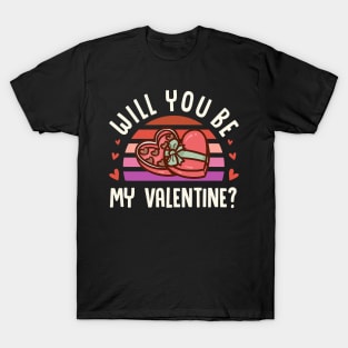 Chocolate Theme Valentine Romantic Will You Be My Valentine T-Shirt